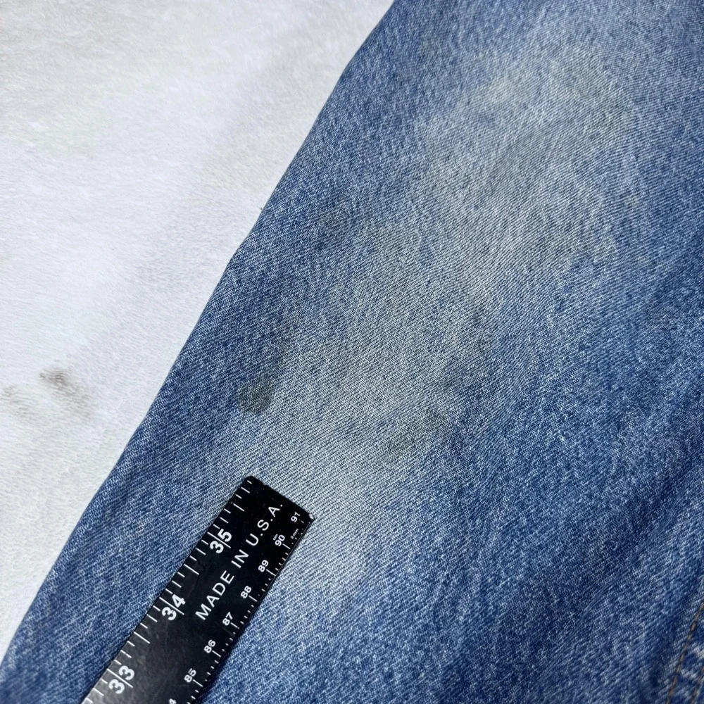 VTG Levis 505 Jeans Mens 36x29 Blue Medium Wash Straight Leg USA Made Distressed